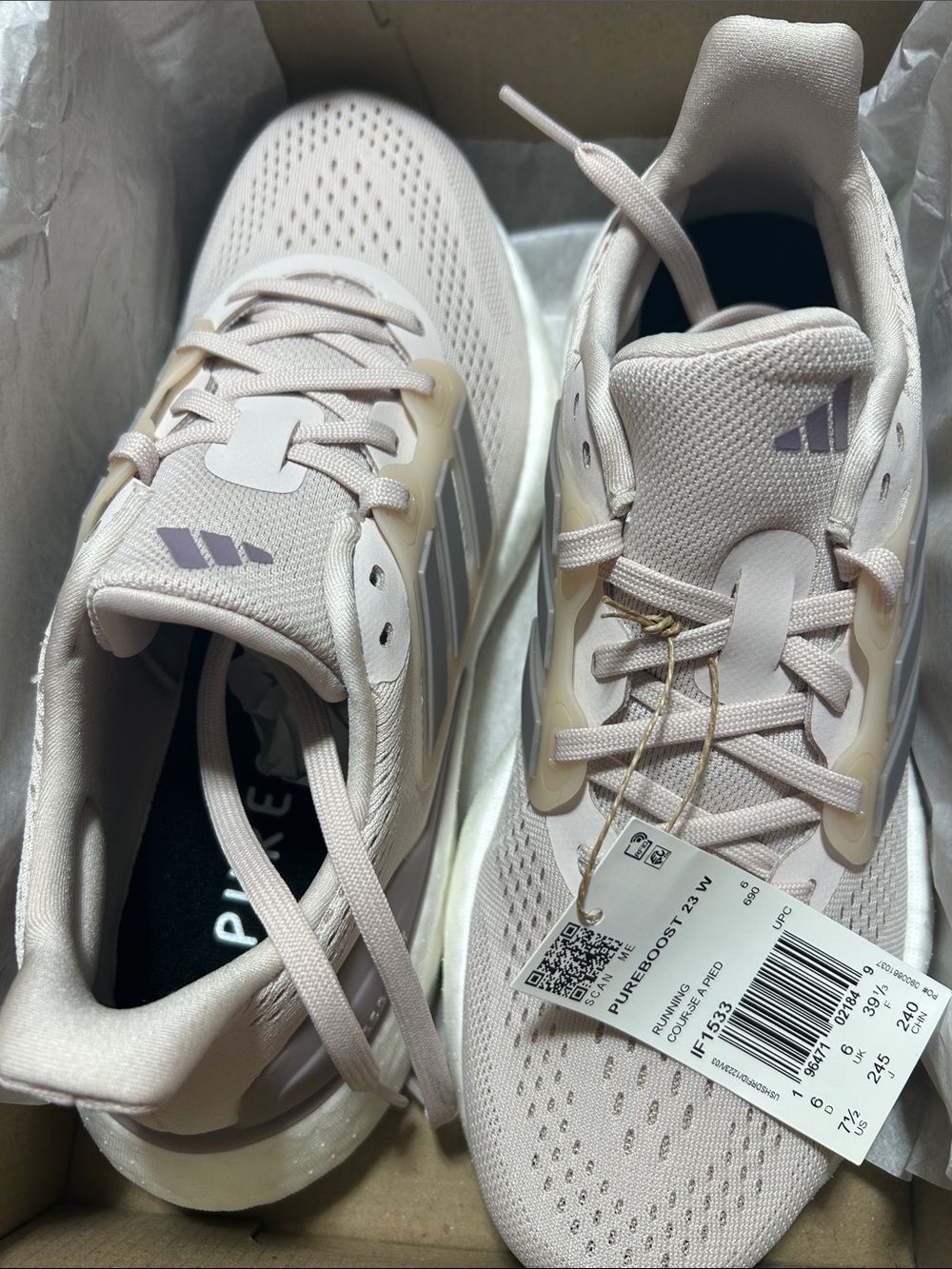 adidas Women's PureBoost Running Shoes - Light Pink
